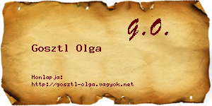 Gosztl Olga névjegykártya